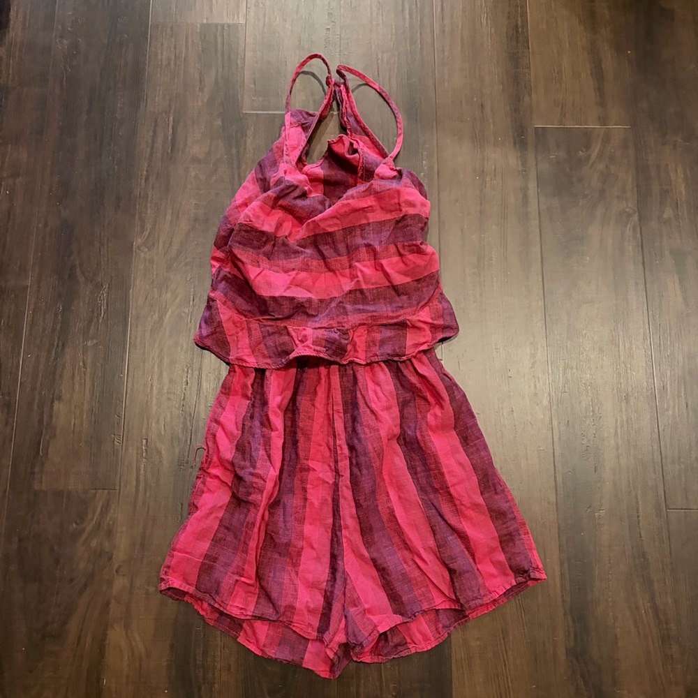 Amadi Anthropologie Tiered Romper Women’s Small Linen Blend - Picture 2 of 9